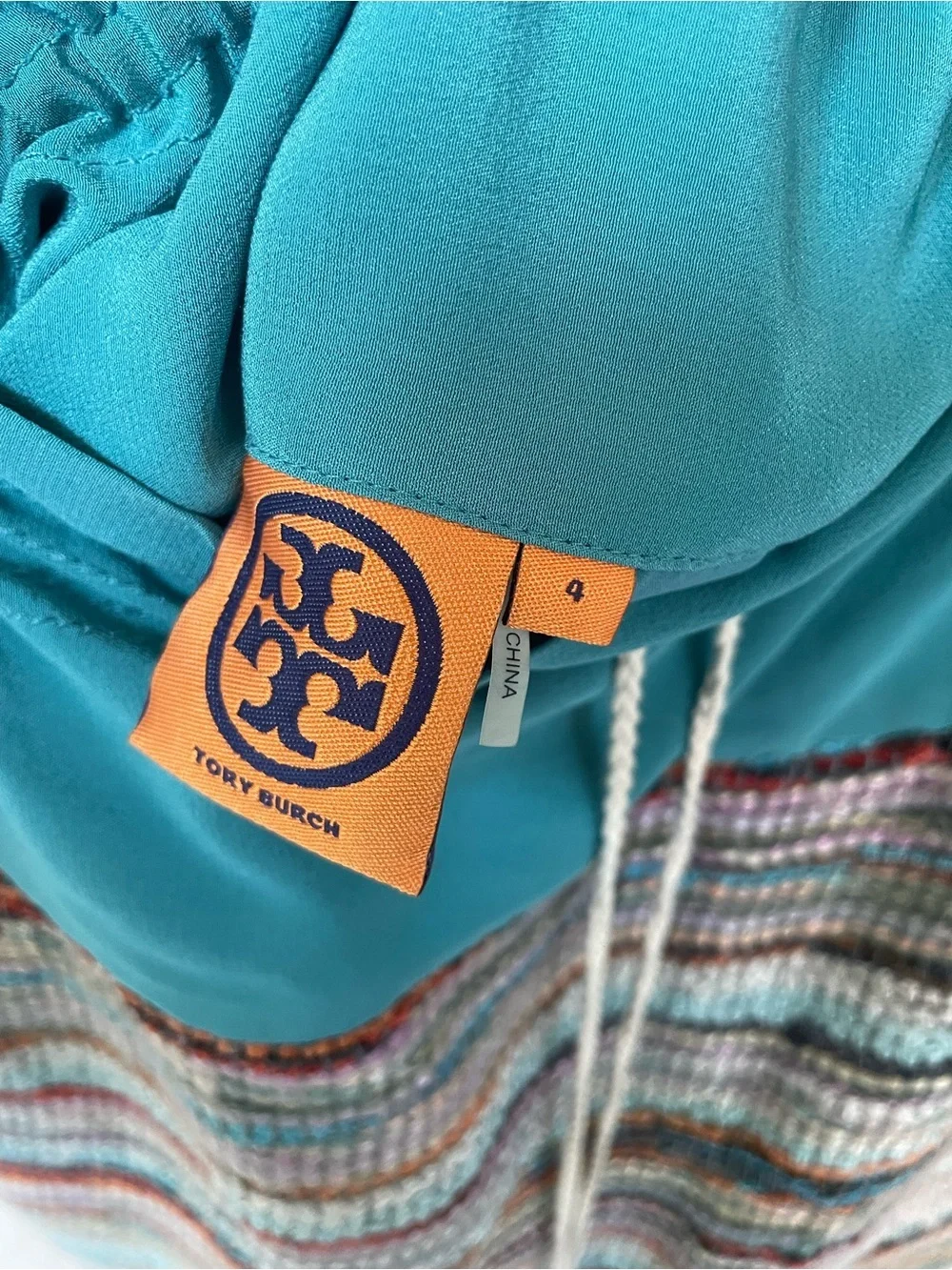 Tory Burch Runway Gasparina Silk Yarn Boho Knit Fringe Mini Skirt 4 Rare Teal